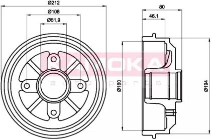 Тормозной барабан Kamoka BS274335