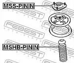 ОПОРА ПЕРЕДНЕГО АМОРТИЗАТОРА MITSUBISHI PAJERO PININ/IO H61W-H77W 1999-2005 FEBEST BS18535