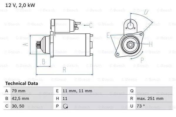 Стартер BOSCH BS186167