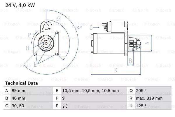 Стартер BOSCH BS186302