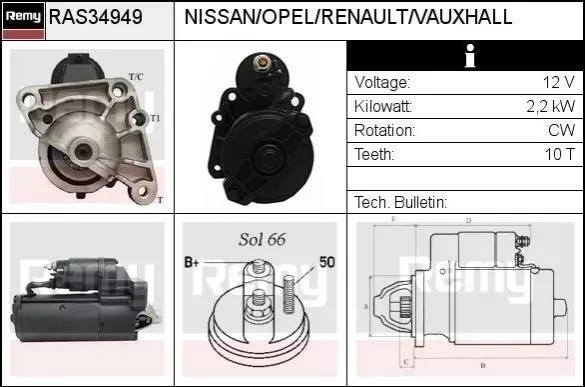 Стартер REMY BS185666