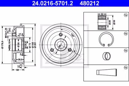 Тормозной барабан ATE BS274950