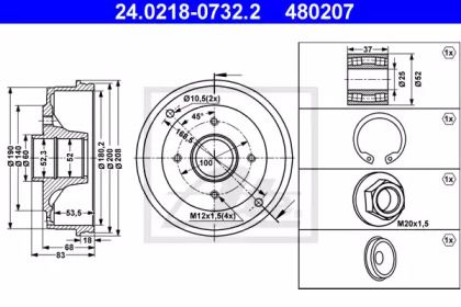 Тормозной барабан ATE BS274901