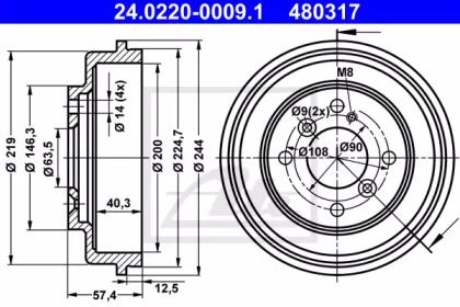 Тормозной барабан ATE BS274811
