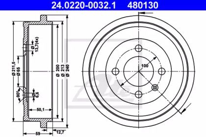 Тормозной барабан ATE BS274502
