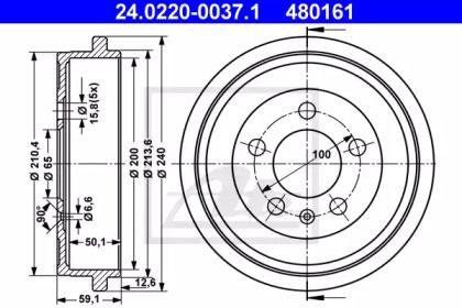 Тормозной барабан ATE BS274034
