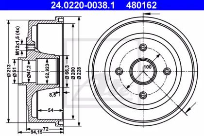 Тормозной барабан ATE BS274699