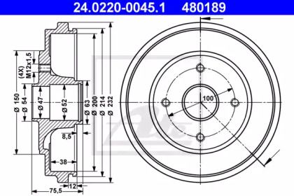 Тормозной барабан ATE BS274530