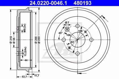 Тормозной барабан ATE BS274778