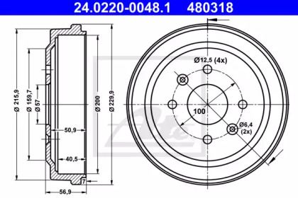Тормозной барабан ATE BS274669