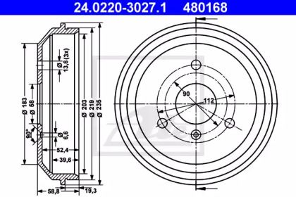 Тормозной барабан ATE BS274700