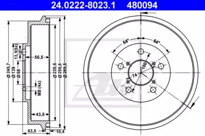 Тормозной барабан ATE BS274861