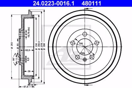 Тормозной барабан ATE BS274058