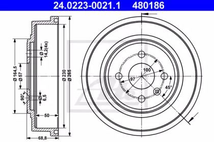Тормозной барабан ATE BS274441