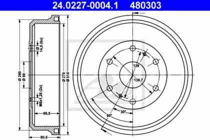 Тормозной барабан ATE BS274902