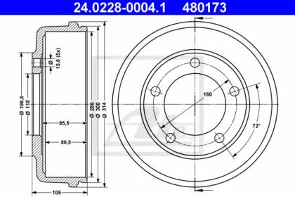 Тормозной барабан ATE BS274952