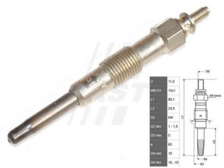 Свеча накала FAST BS280862 Свеча накала FAST BS280862