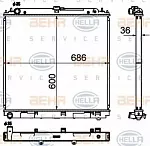 Радиатор охлаждения двигателя HELLA BS92390 Радиатор охлаждения двигателя HELLA BS92390