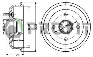 Задний тормозной барабан Profit BS274539