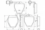 Тормозные колодки BOSCH Передние BS144906 Тормозные колодки BOSCH Передние BS144906
