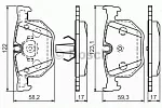 Тормозные колодки BOSCH Задние BS144265 Тормозные колодки BOSCH Задние BS144265