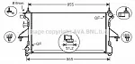 Радиатор охлаждения двигателя AVA BS90833