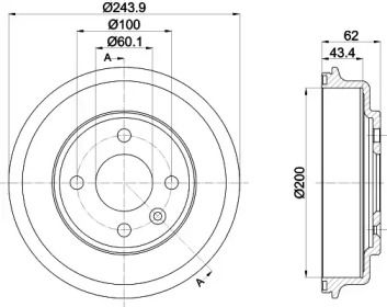 Тормозной барабан Textar BS274418 Тормозной барабан Textar BS274418