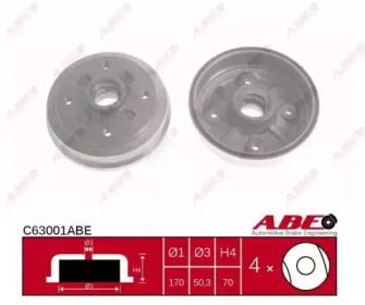 Задний тормозной барабан ABE BS274362