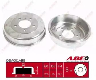 Задний тормозной барабан ABE BS273985