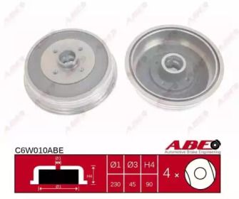 Задний тормозной барабан ABE BS274060